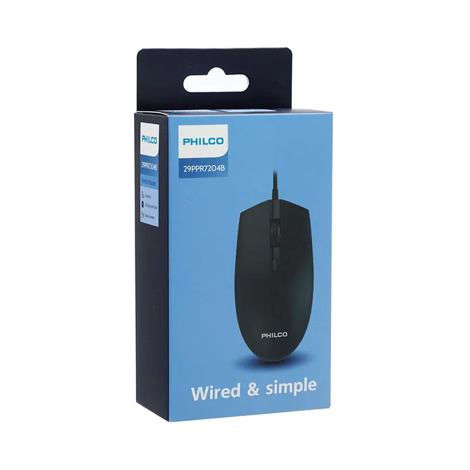 Mouse Óptico Philco Alámbrico Usb 7204B 4