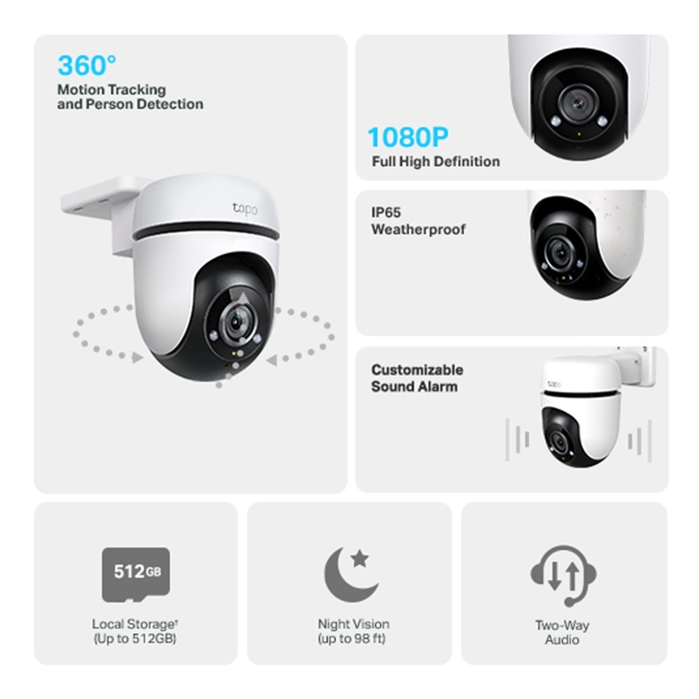Cámara de Seguridad Exterior Wifi Tapo C500 P/T 360° 2