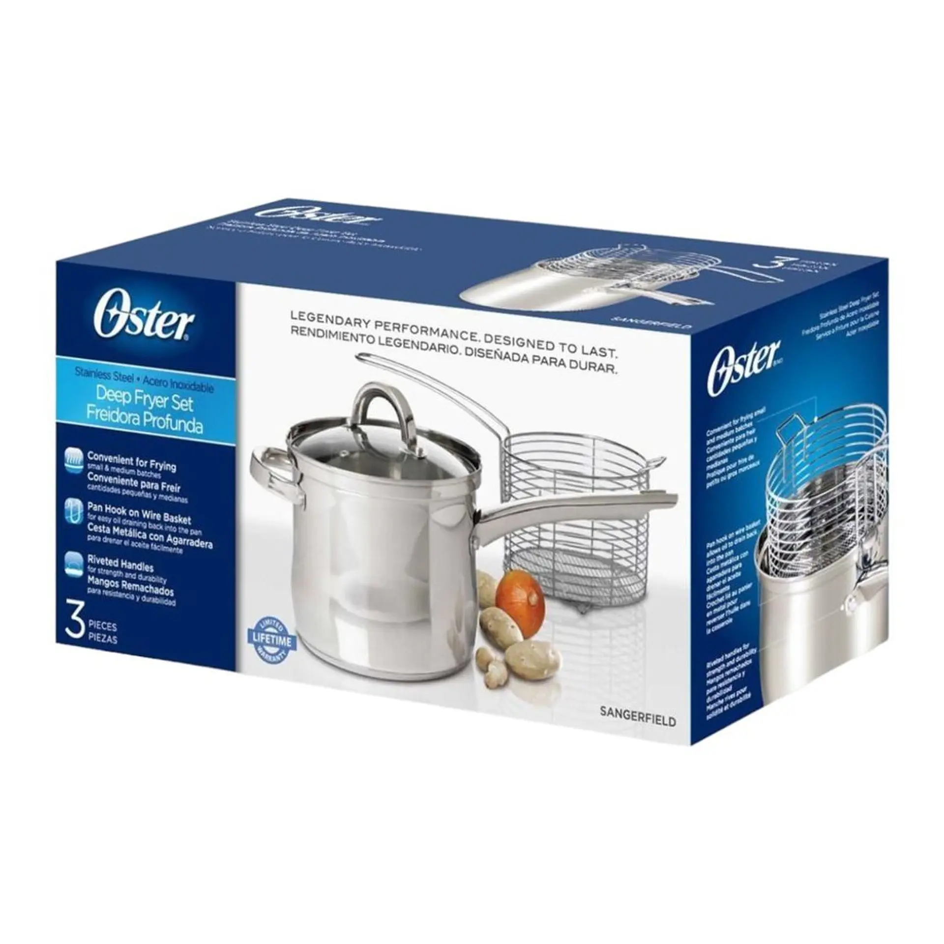 Set Freidora Oster Acero Inoxidable 3,7 Litros Sangerfield 6