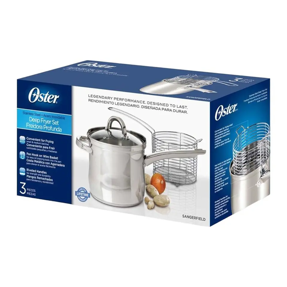 Set Freidora Oster Acero Inoxidable 3,7 Litros Sangerfield 6