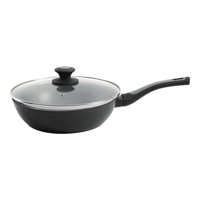 Sartén Wok Aluminio Con Tapa Oster 26 Cm Bastone 6