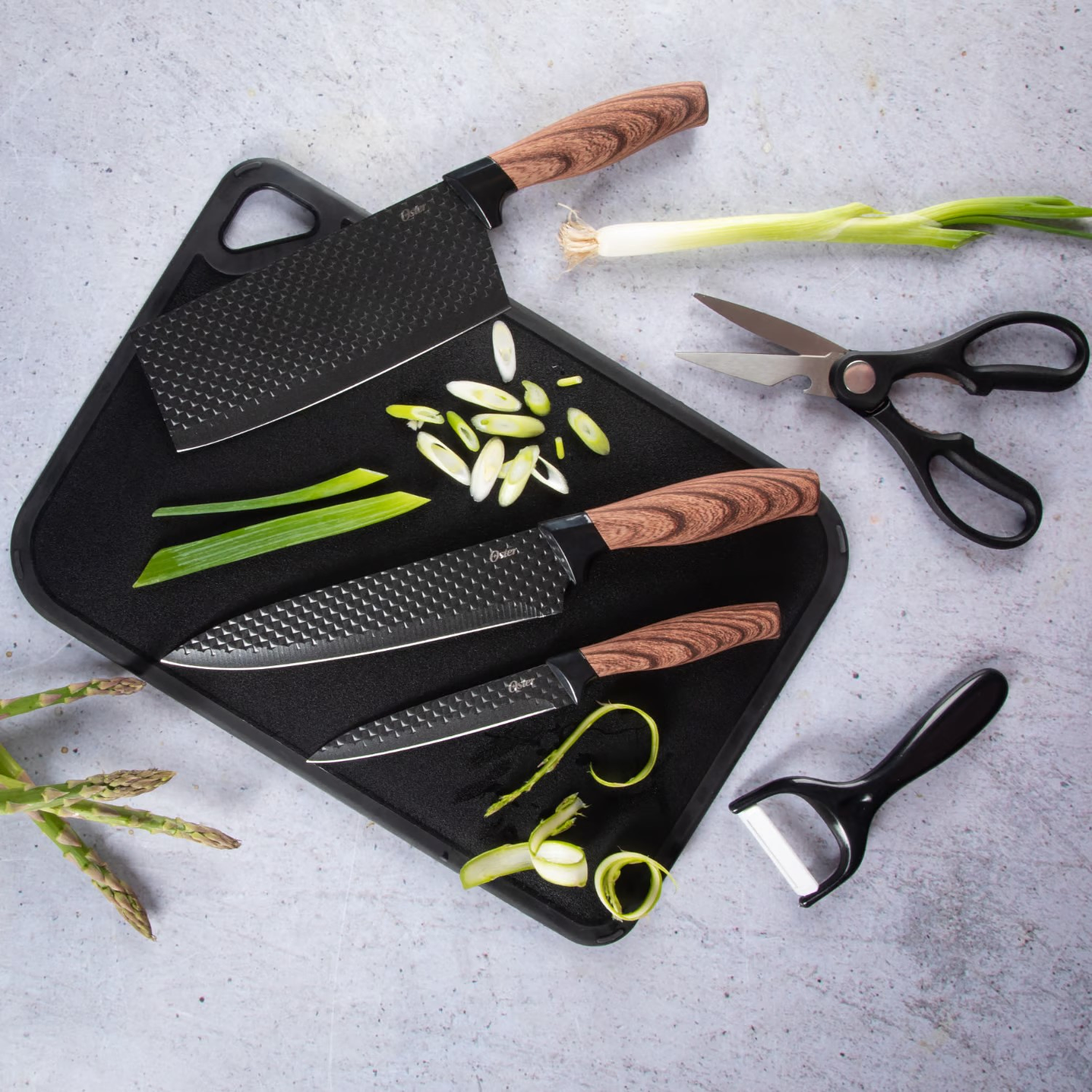 Set de Cuchillería Oster 6 Pcs con Tabla de Picar Gunderson 5