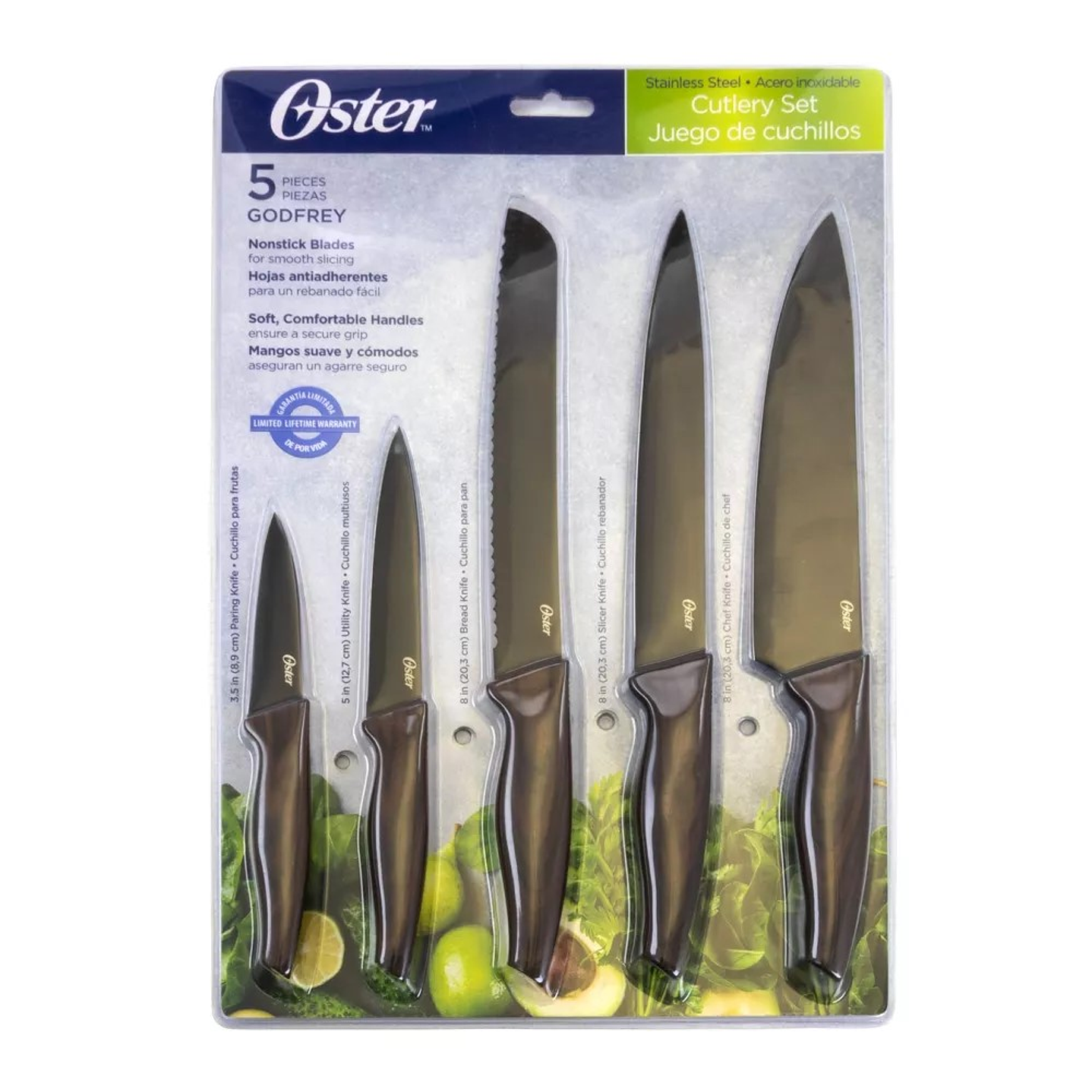 Set Cuchillería Oster 5 Pcs con Mango Estilo Madera Godfrey 9