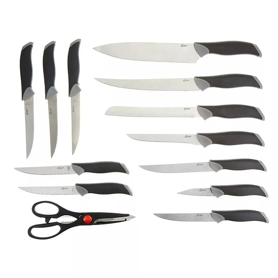 Set Cuchillos Oster 14 Pcs con Taco de Madera Café Lindbergh 2