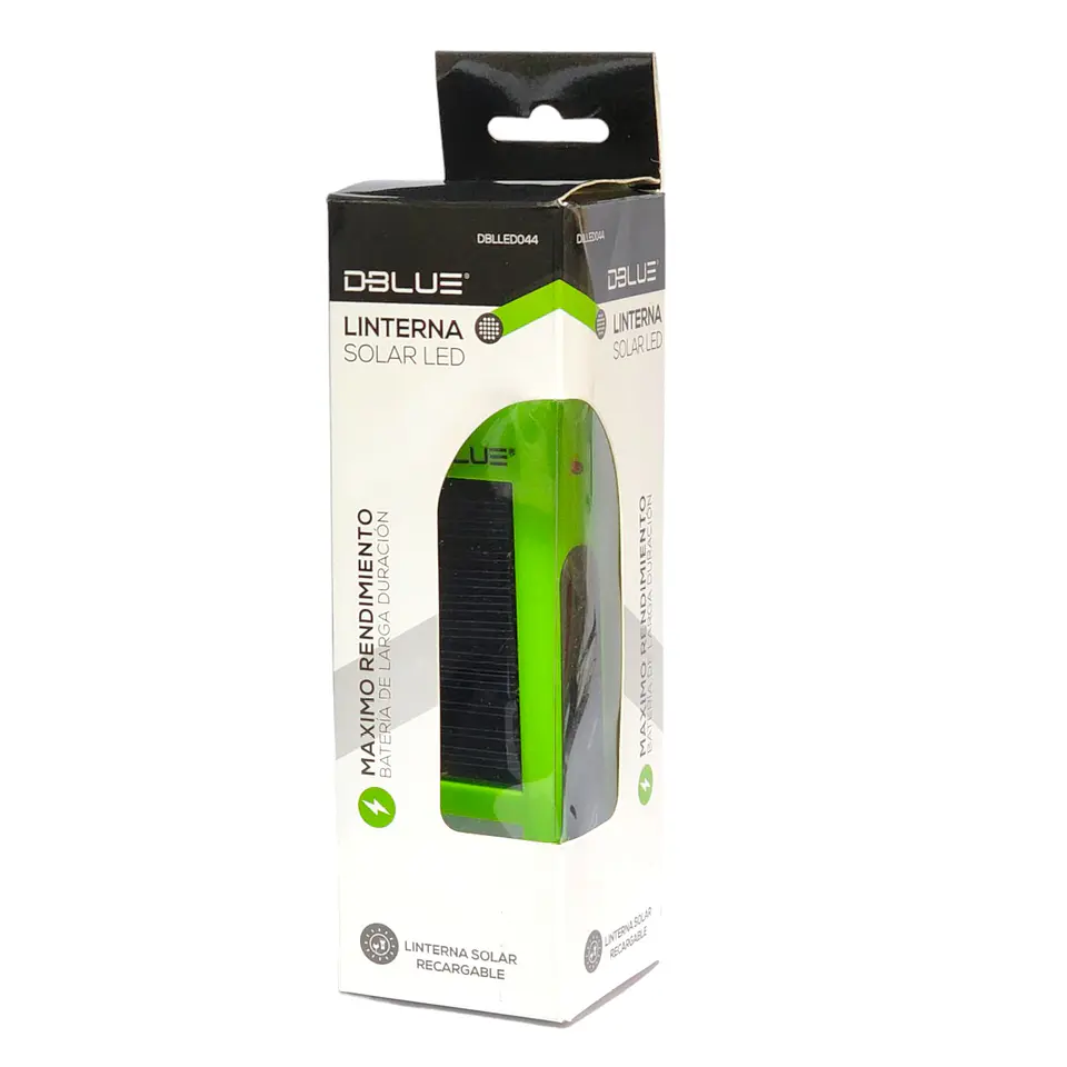 Linterna Led Dblue Recargable Solar Verde 4