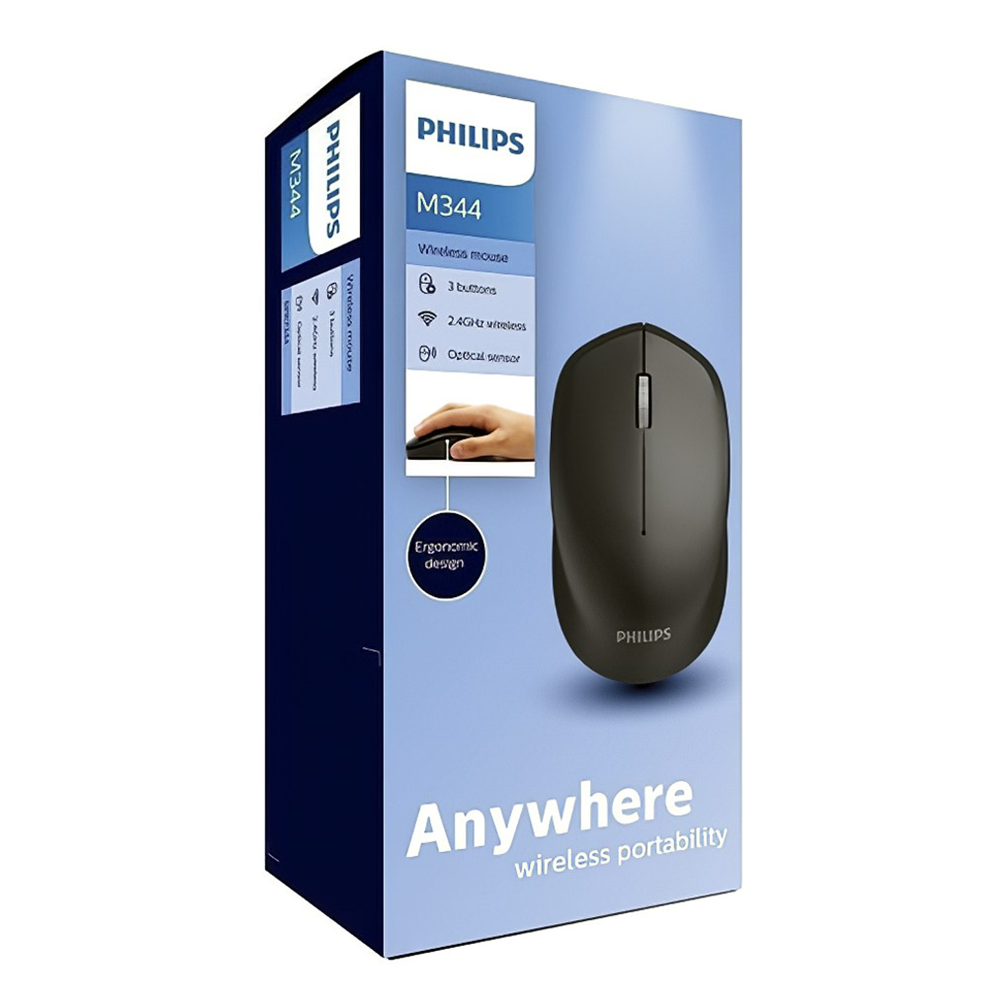 Mouse Inalámbrico Philips M344 Negro 7