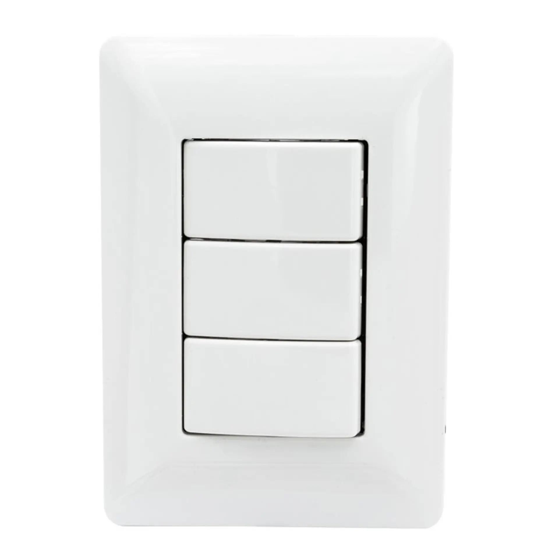 Interruptor Triple Pared Muro 250v 10a Philco Blanco  1