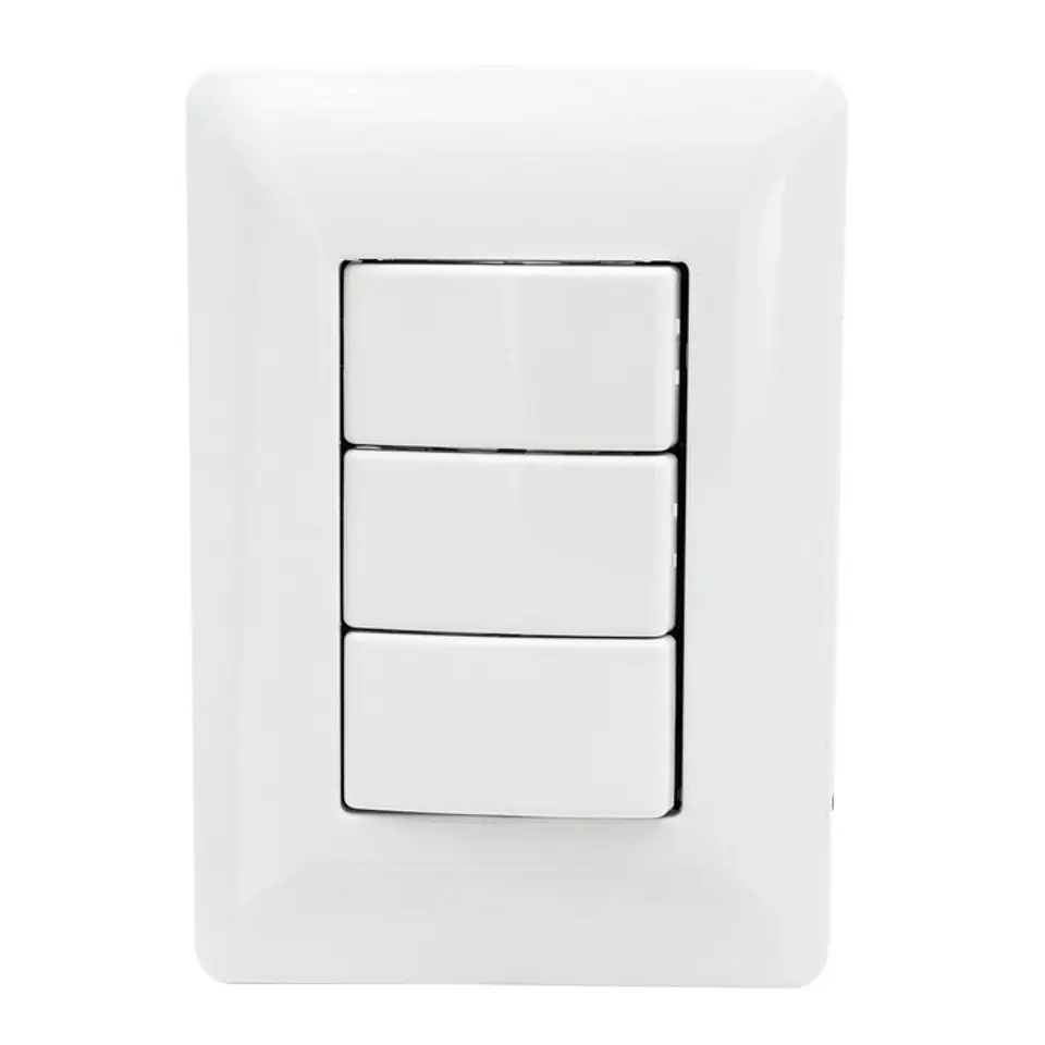 Interruptor Triple Pared Muro 250v 10a Philco Blanco  1