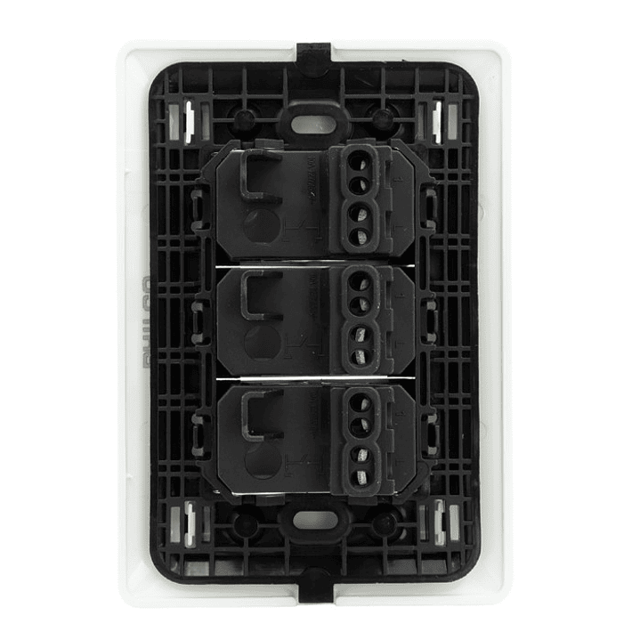 Interruptor Triple Pared Muro 250v 10a Philco Blanco  2