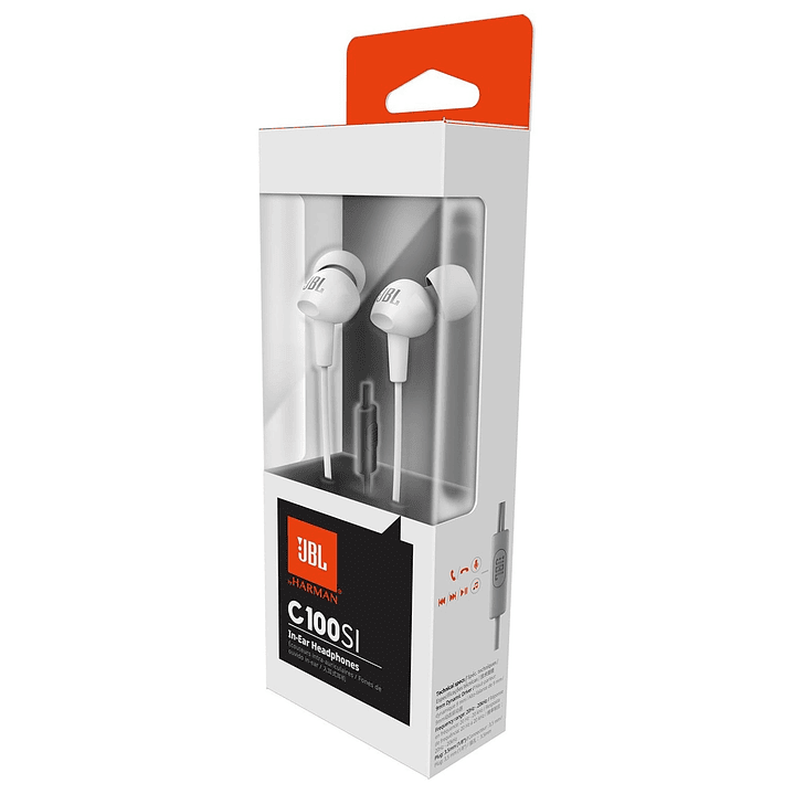 Audífonos In-Ear JBL C100SI Jack 3.5 Mm Blanco 7