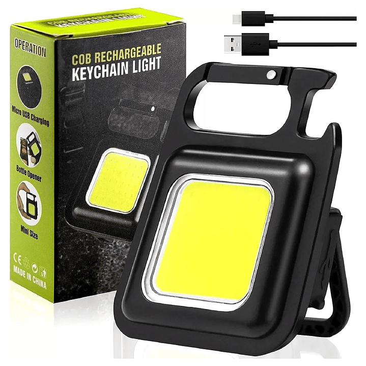 Mini Linterna Llavero Led Cob Recargable Con gancho e Imán  2