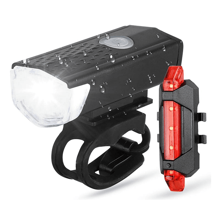 Set Luces de Bicicleta Led Recargable Frontal y Trasera 7188 1