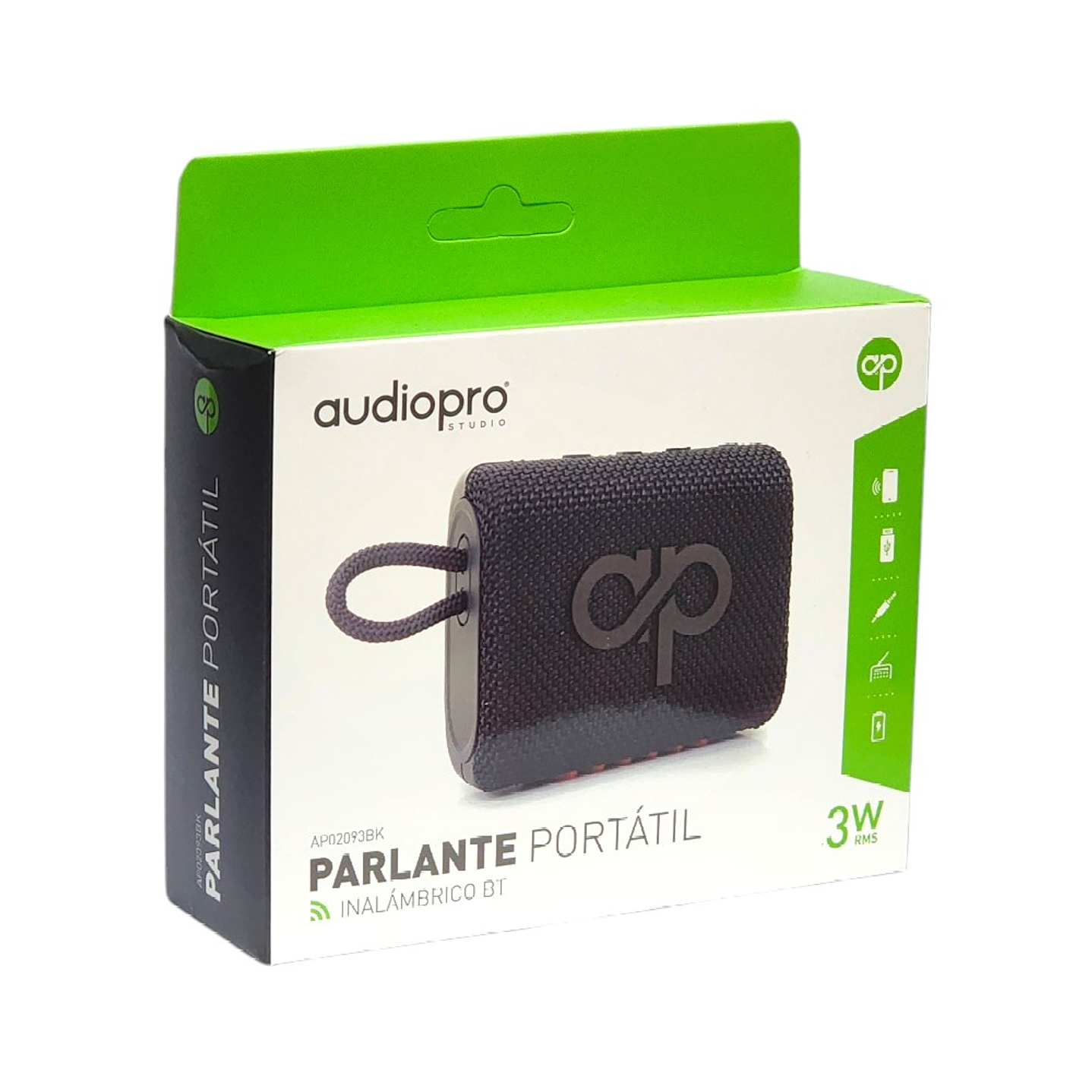 Parlante BT Audiopro 3w Inalámbrico AP02093 Negro 2