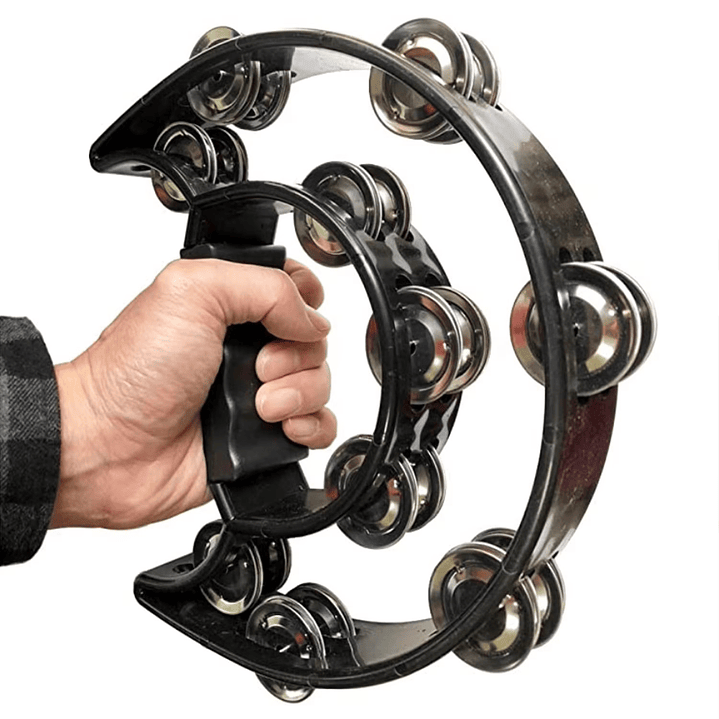 Pandero Musical Media Luna Hendrix Negro 20x20 cm 2