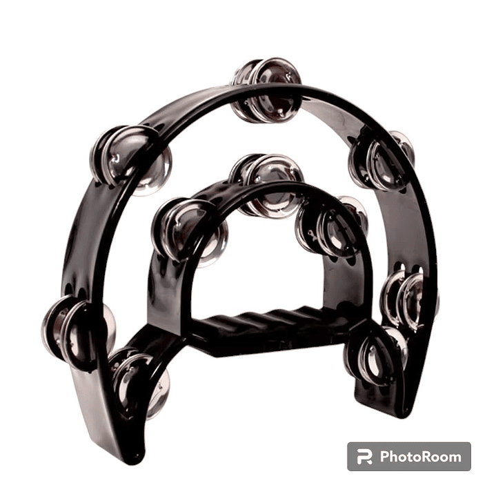 Pandero Musical Media Luna Hendrix Negro 20x20 cm 6