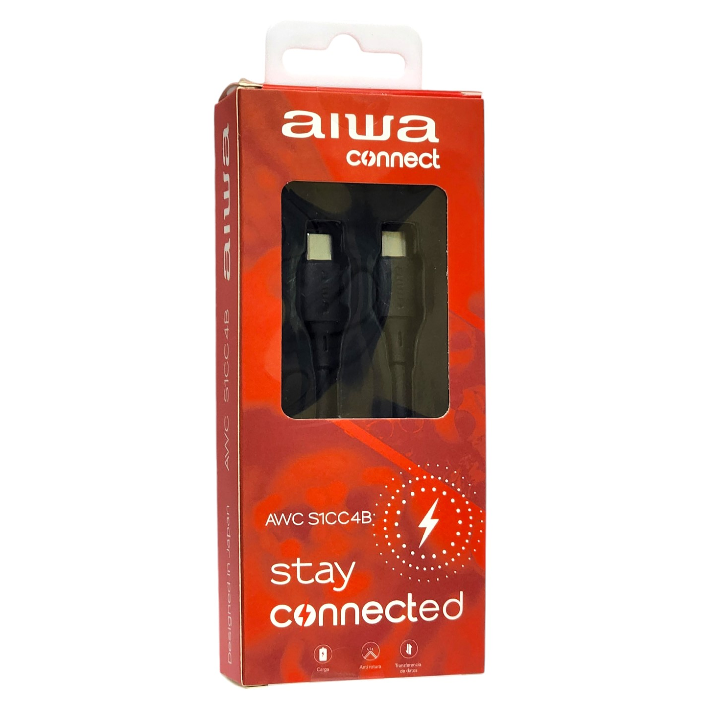 Cable Aiwa USB Tipo C a Tipo C 1.2m AWCS1CC4B 2
