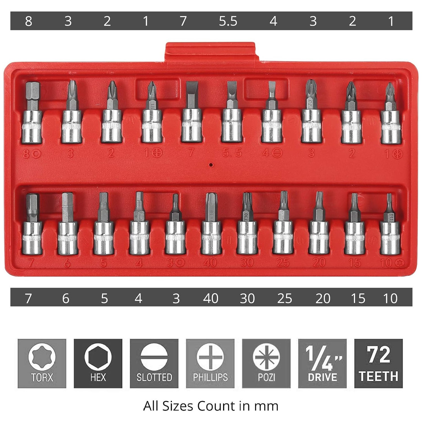 Set Juego Caja De Dados Chicharra 1/4 46 Piezas CR-V 2
