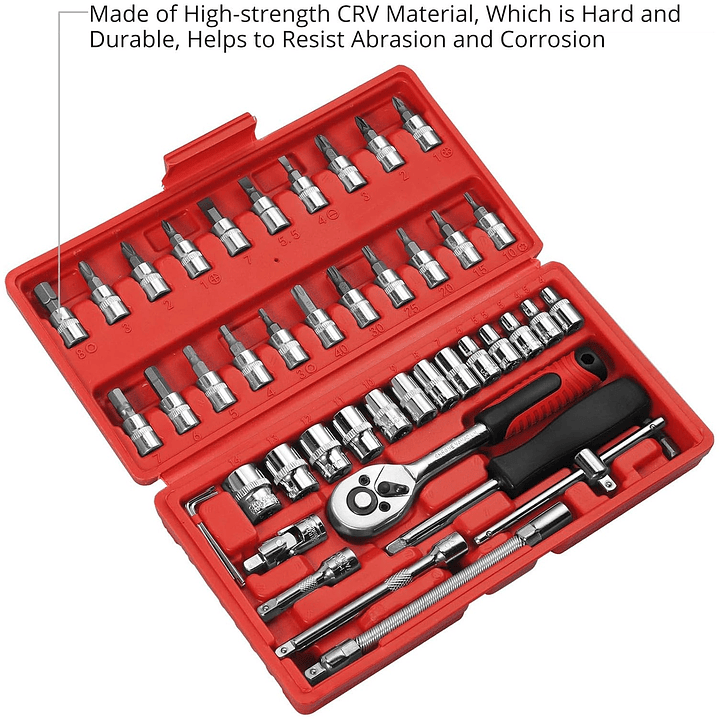 Set Juego Caja De Dados Chicharra 1/4 46 Piezas CR-V 3