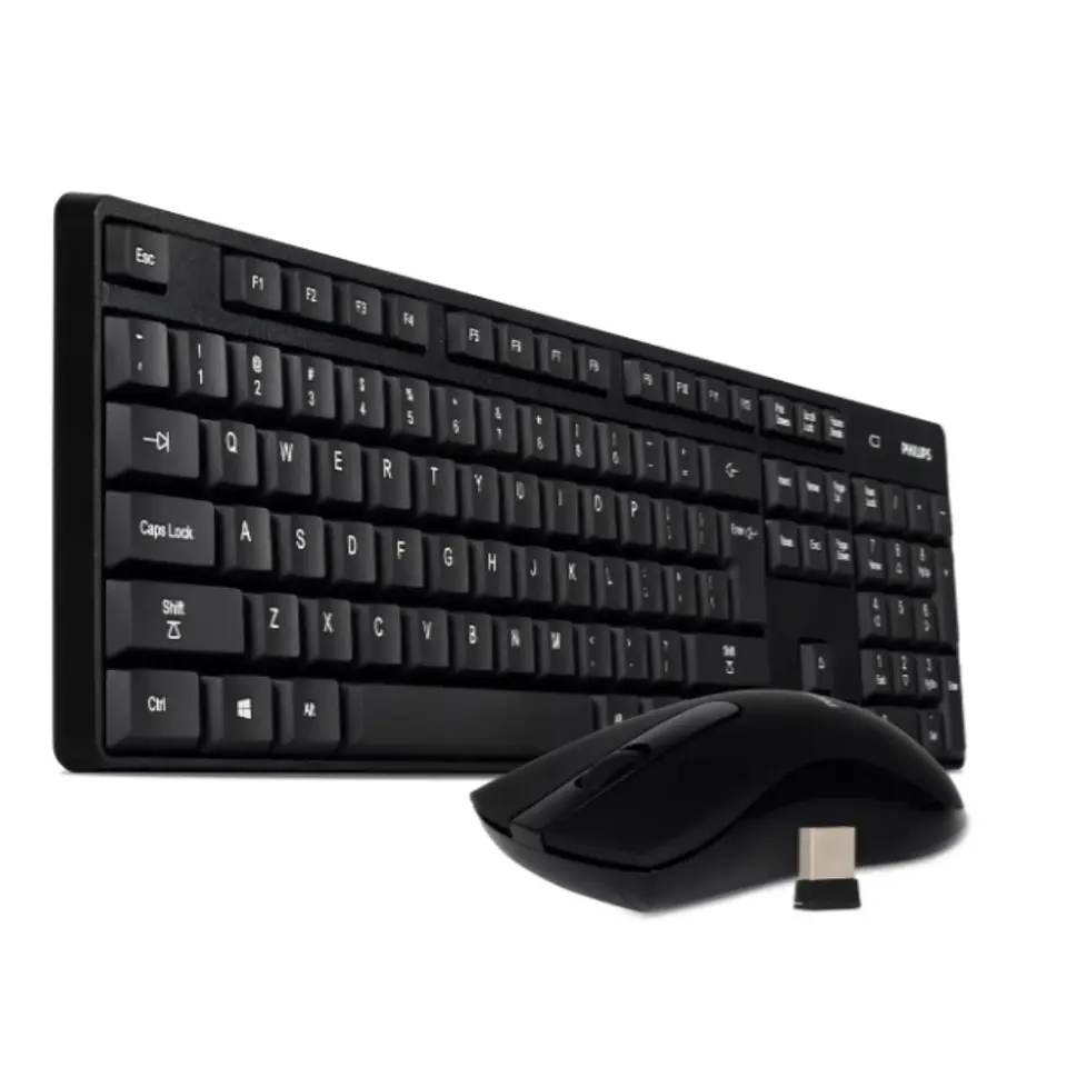 Kit Teclado y Mouse Inalámbrico Philips SPT6501B Negro 1