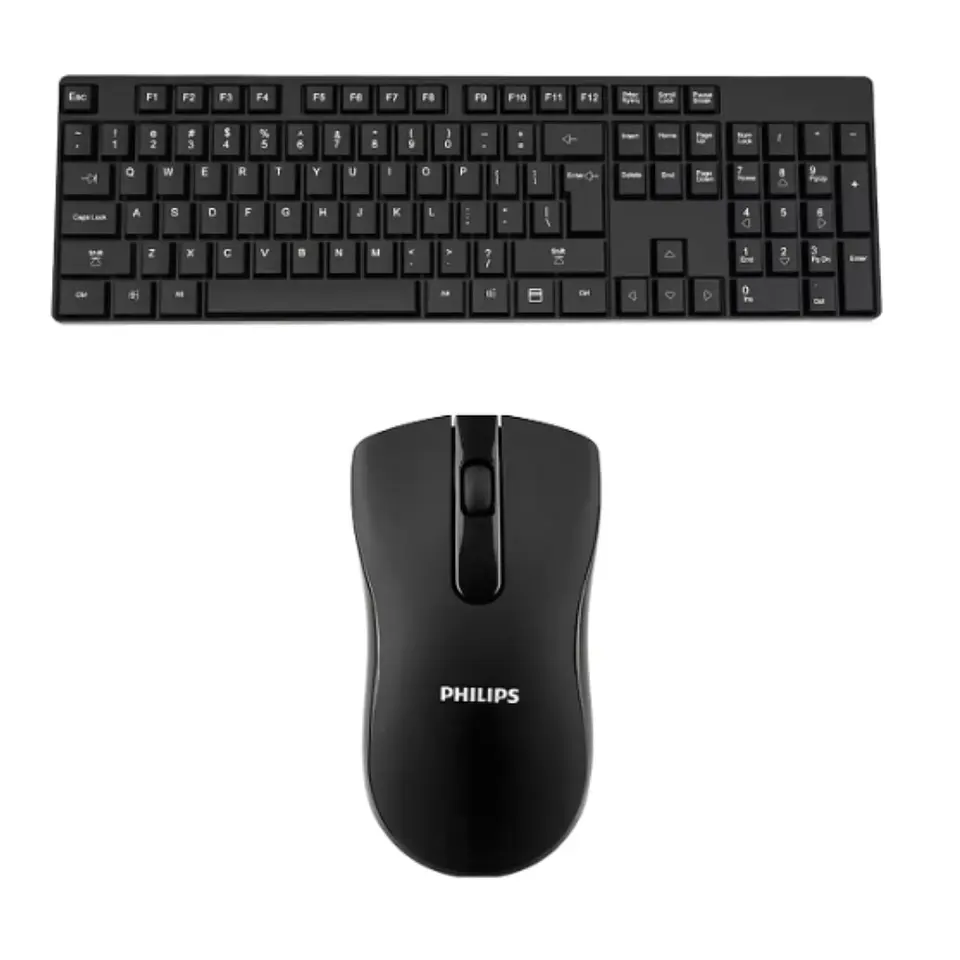 Kit Teclado y Mouse Inalámbrico Philips SPT6501B Negro 2