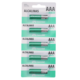 Pack 5 Pilas Alcalinas AAA Prepicadas 1.5 Volt Macrotel