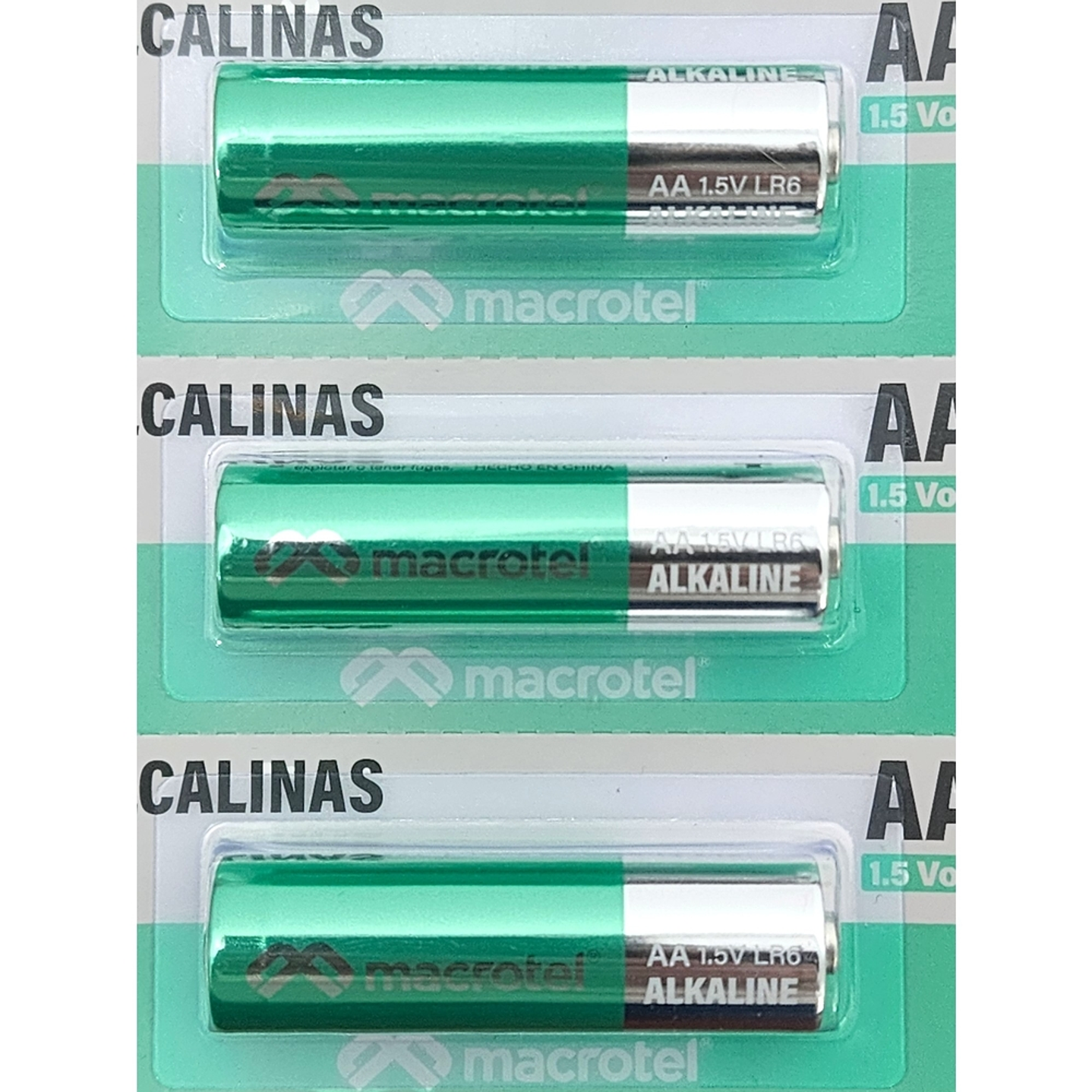 Pack 5 Pilas Alcalinas AA Prepicadas 1.5 Volt Macrotel 2