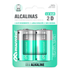 Pack 2 Pilas Alcalina D 1.5v Macrotel 1