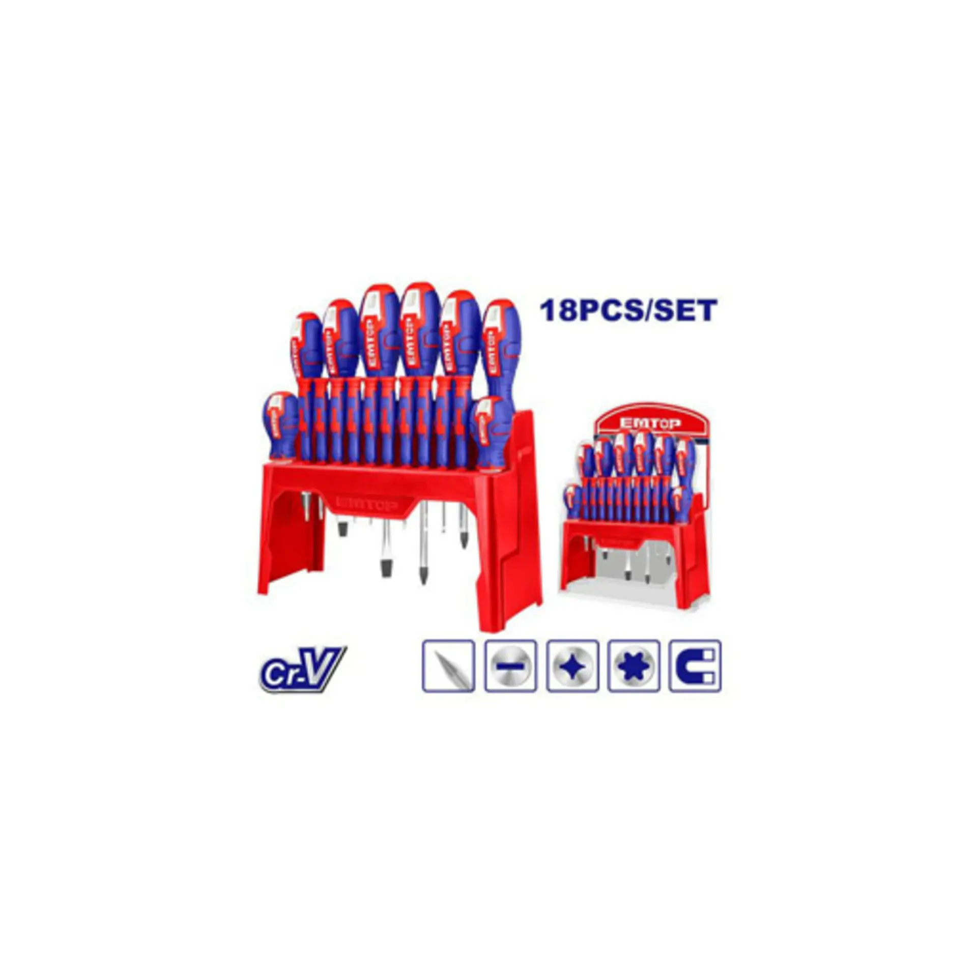Pack 18 Destornilladores ESST1802 EMTOP 3