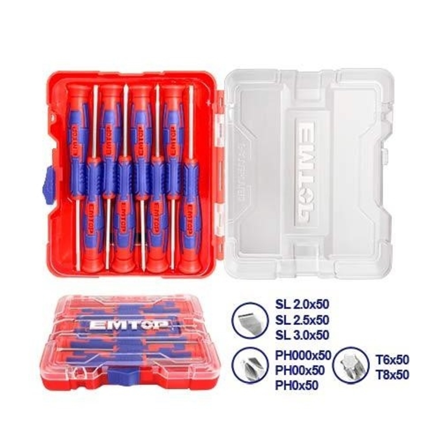 Pack 8 Destornillador Precisión Industrial ESSTP0802 EMTOP 2