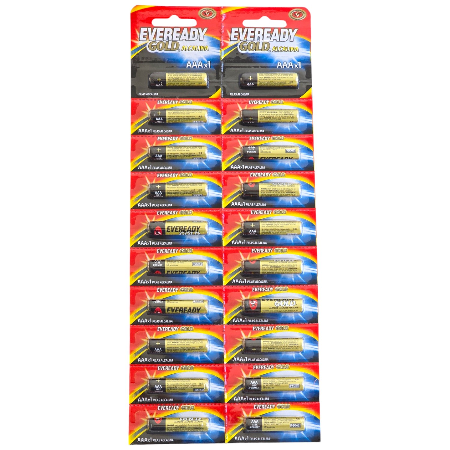 Pack 20 Pilas Eveready AAA Alcalina Tira Prepicada 1