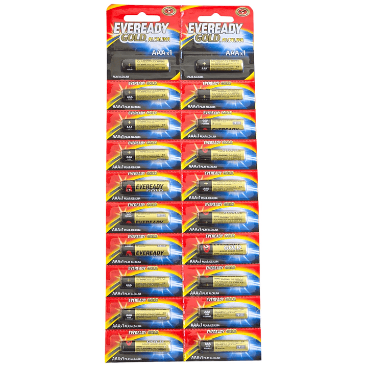 Pack 20 Pilas Eveready AAA Alcalina Tira Prepicada 1