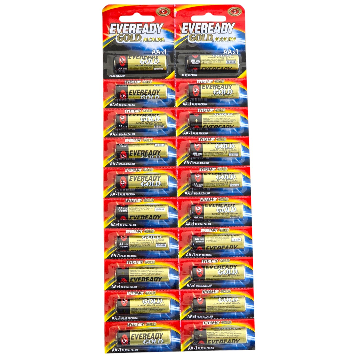 Pack 20 Pilas Eveready AA Alcalina Tira Prepicada 1