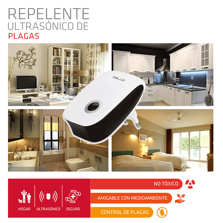 Repelente Ultrasónico de Plagas Dblue DBREM48 6