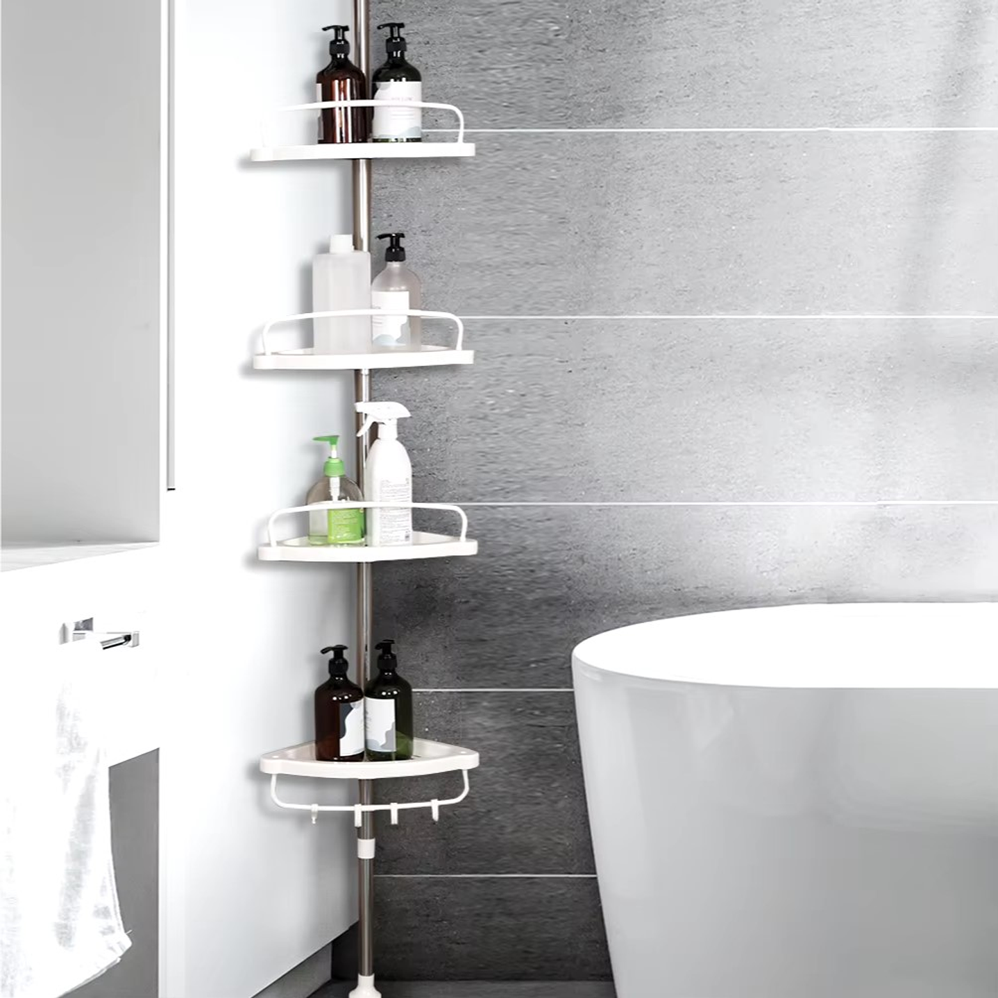 Organizador Esquinero Ducha Baño Multiuso 4 Niveles Ajustable 3