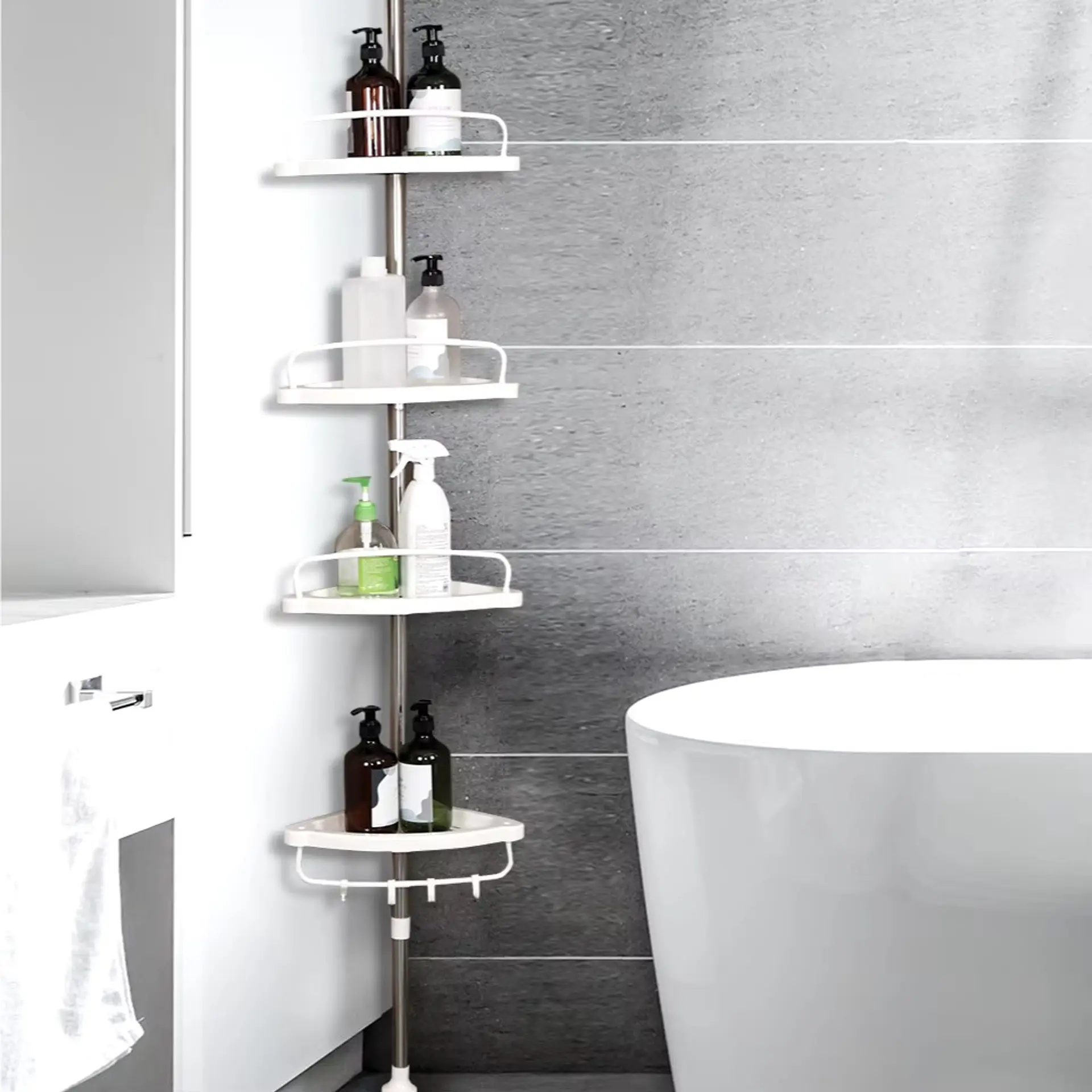 Organizador Esquinero Ducha Baño Multiuso 4 Niveles Ajustable 3