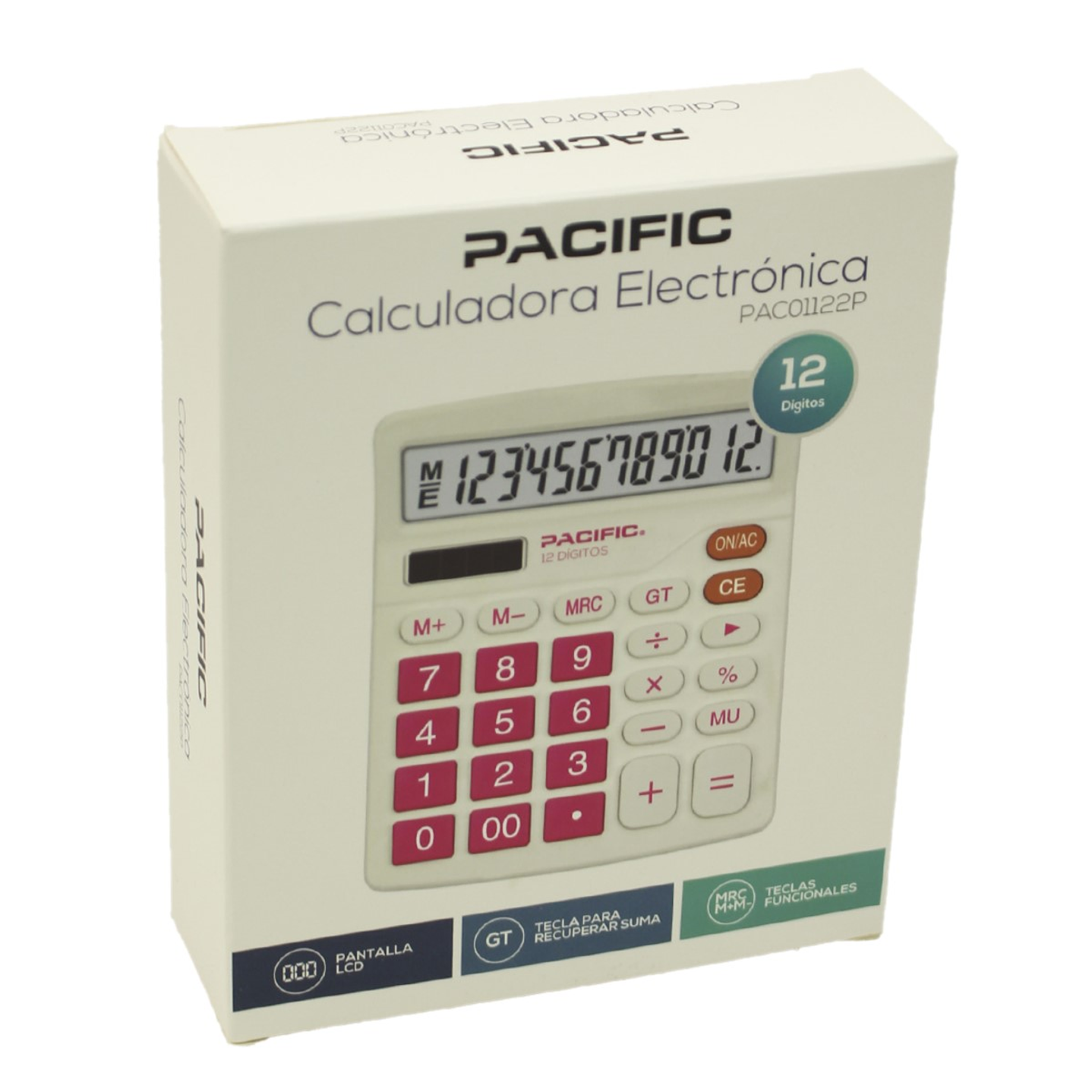 Calculadora Electrónica Pacific 12 dig PAC01122P Rosa 5