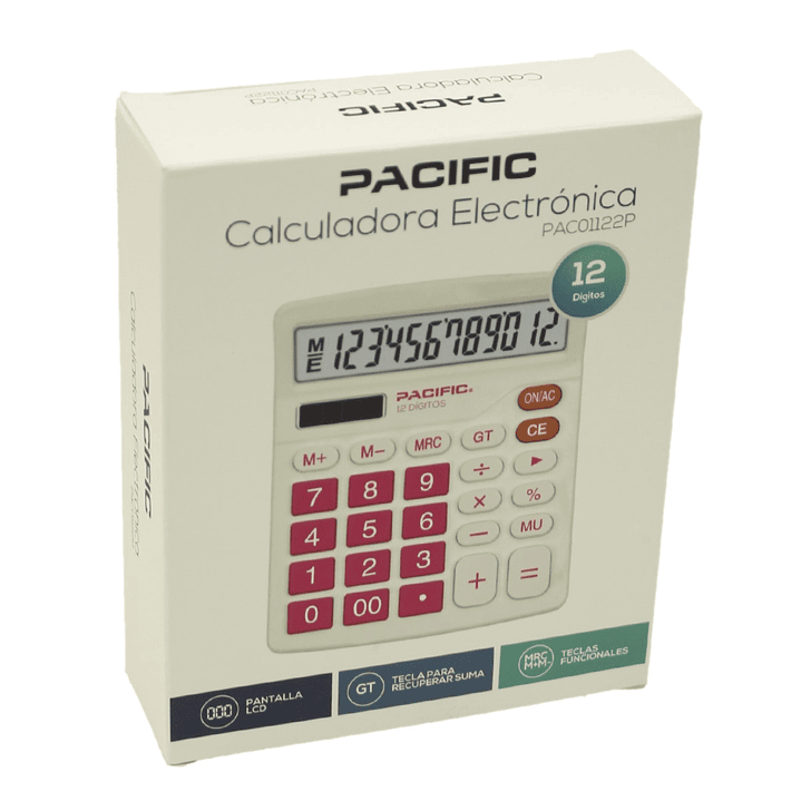 Calculadora Electrónica Pacific 12 dig PAC01122P Rosa 5