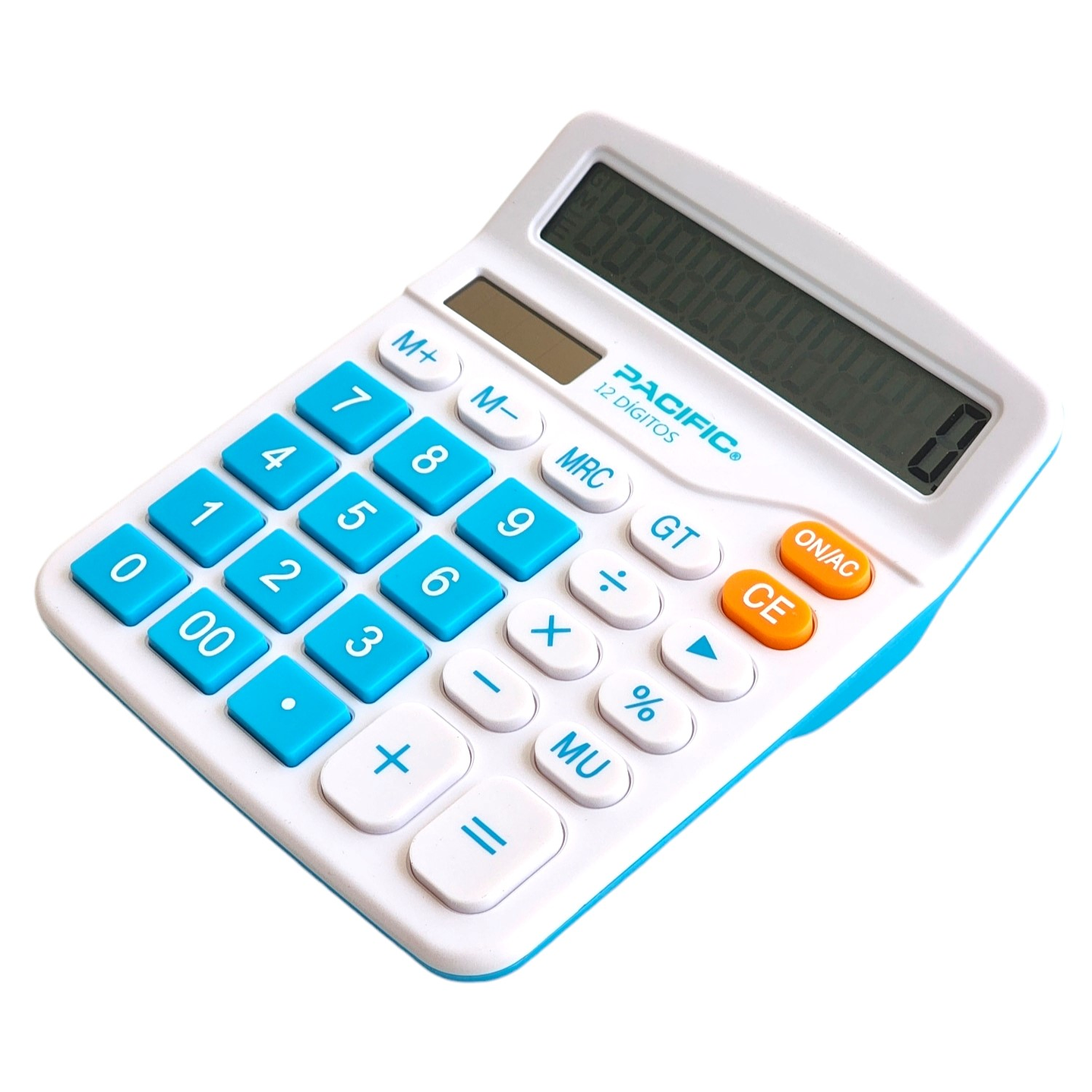 Calculadora Electrónica Pacific 12 dig PAC01122LB Celeste 1