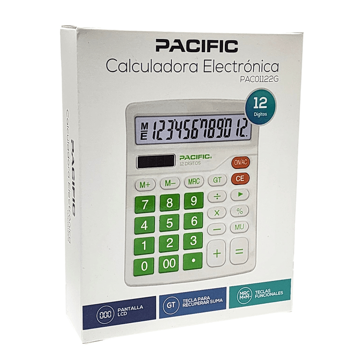 Calculadora Electrónica Pacific 12 dig PAC01122G Verde 4