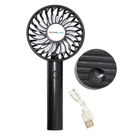 Ventilador Recargable Portátil Con Soporte Negro TL672BK