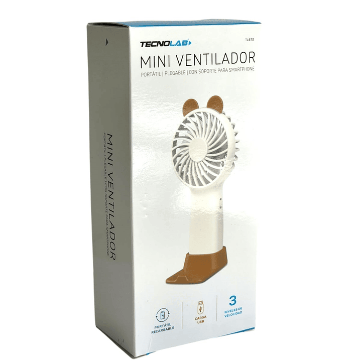 Mini Ventilador Portátil Recargable Blanco TL672W 6