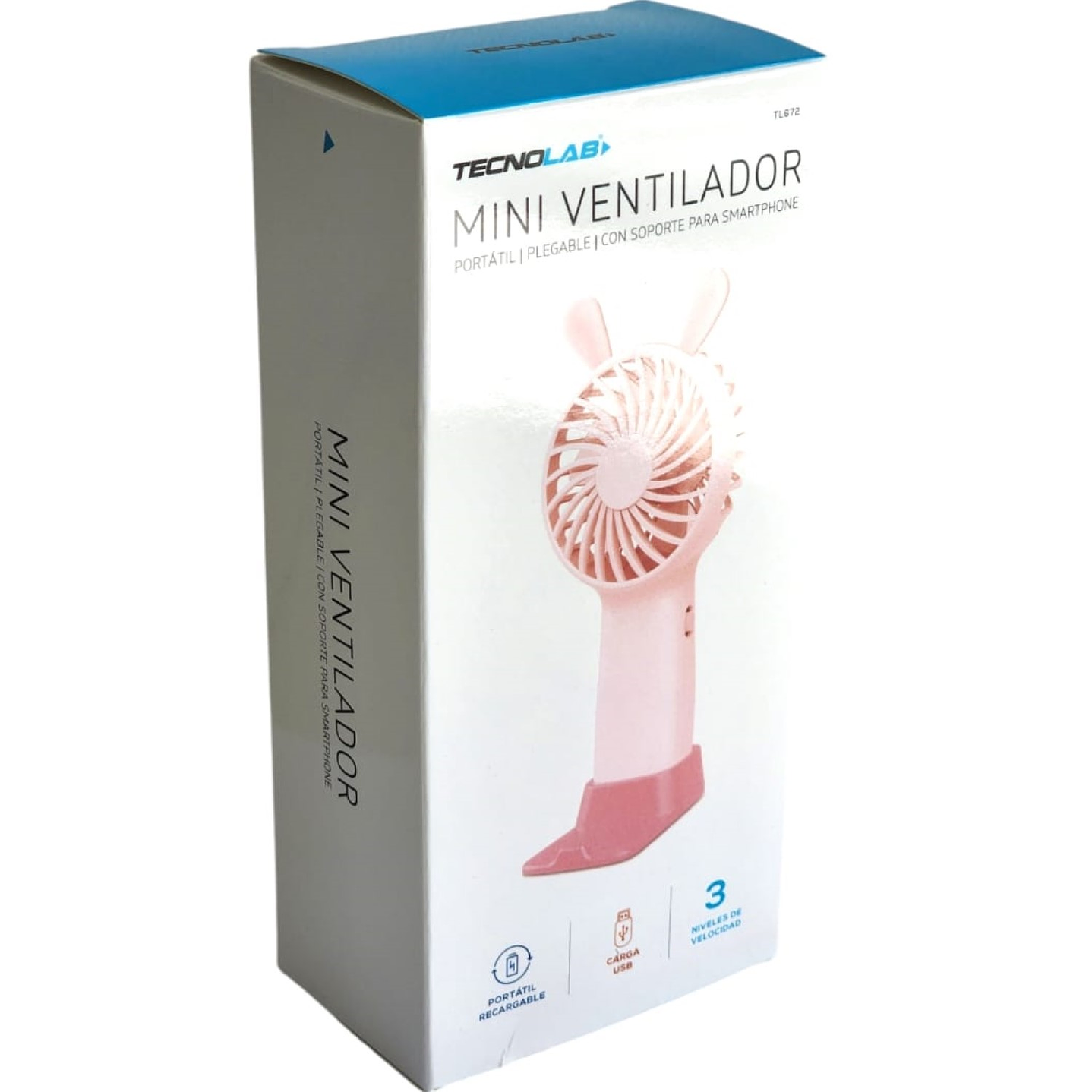 Mini Ventilador Portátil Recargable Rosa TL672P 6