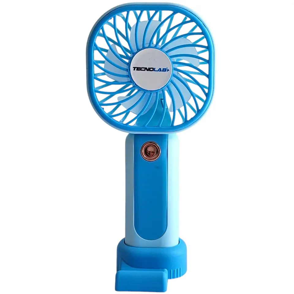 Mini Ventilador Recargable Portátil Azul Tecnolab TL669BL 1