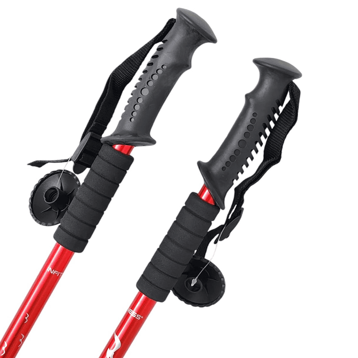 Par de Bastones Ajustables para Treckking Rojo DBG1356R 2