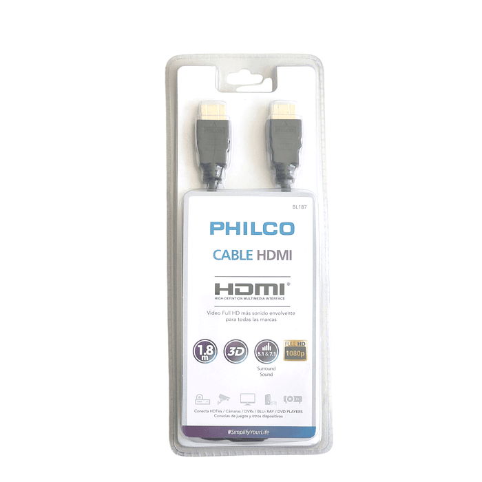 Cable Hdmi 1.8mts Philco Full HD v1.4 2