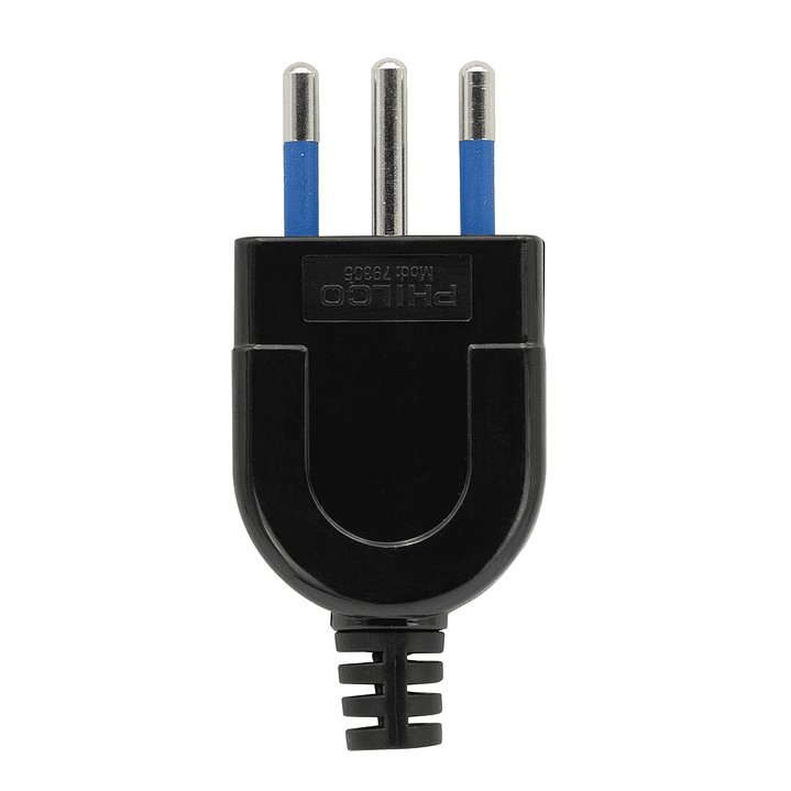 Enchufe Macho Vertical Negro Philco 2P+T 79305 - 2500w 1