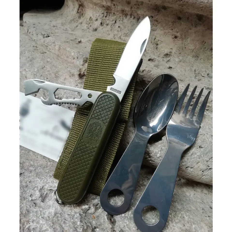 Set de navaja para camping + Cuchara y tenedor DBG1351 5