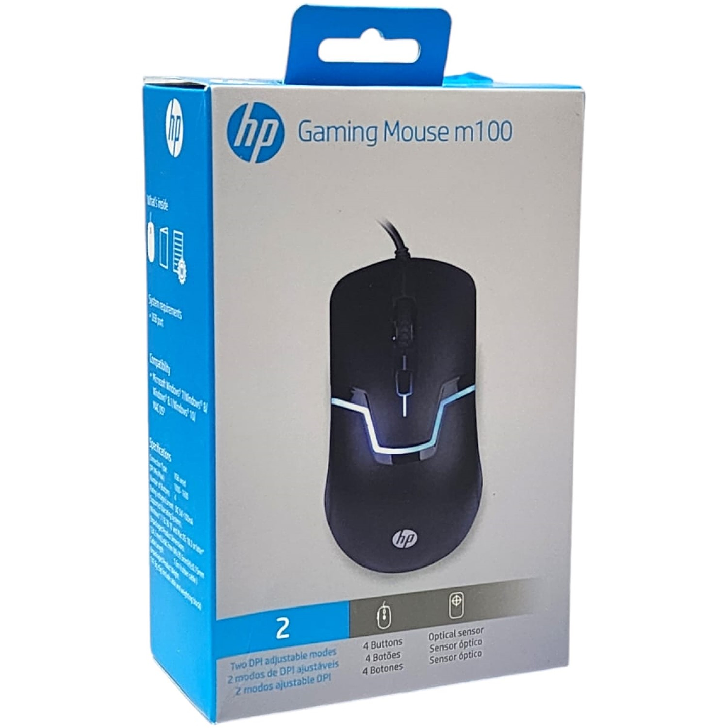 Mouse Gamer Usb Hp M100 1600dpi Blanco 4