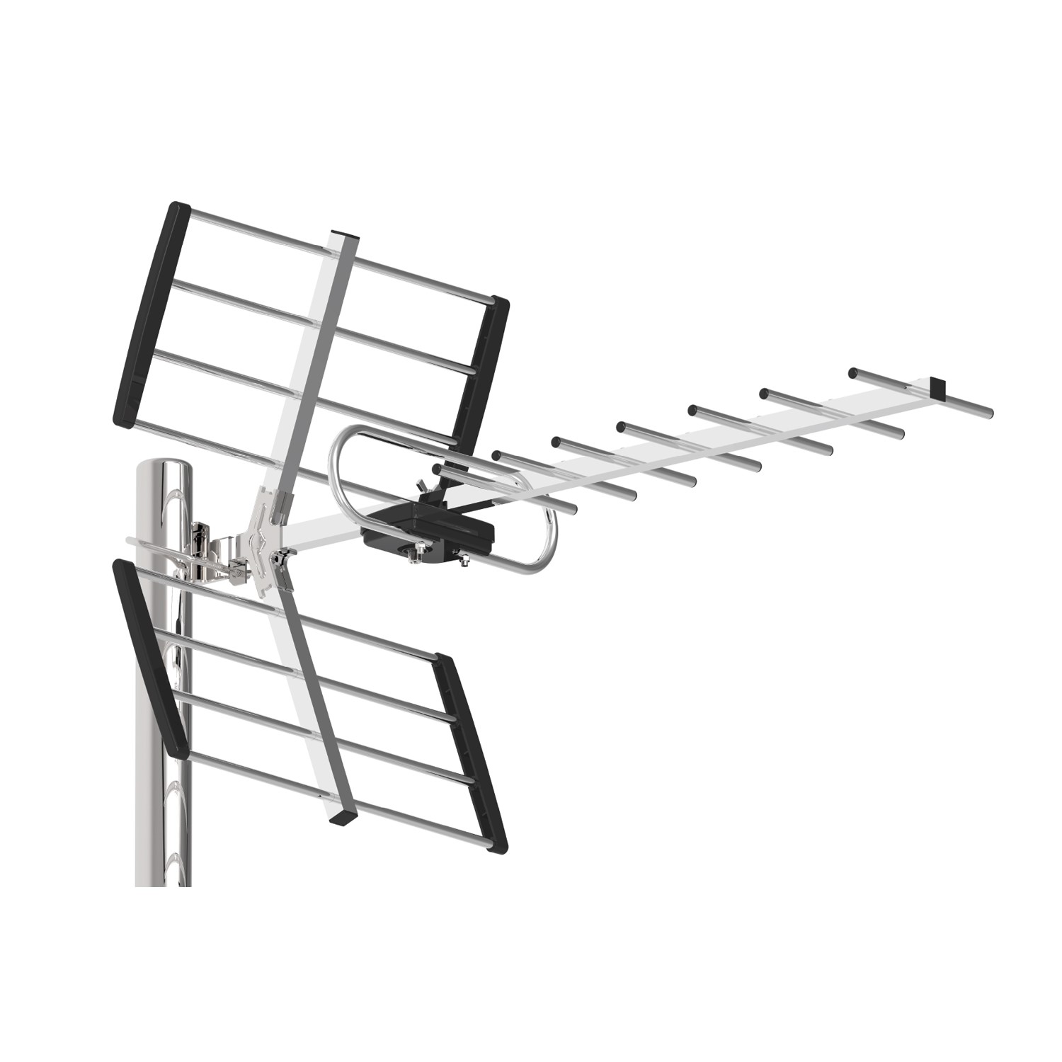 Antena de Aire para TV Digital Exterior Multifunción espectro amplio - Recepción Clara VHF/UHF, HDTV, 4K