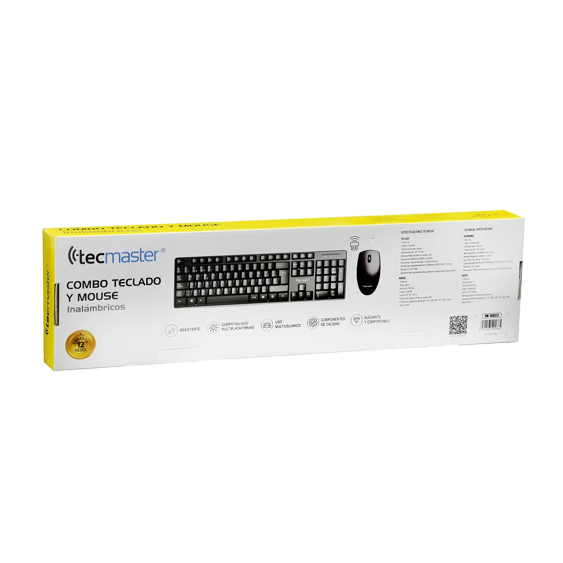 Kit Combo Teclado y Mouse Inalámbrico Tecmaster 100512 5